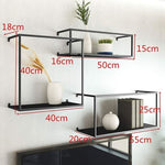 Floating Shelves Retro Industrial Ledge Black Metal Display Stand V63-842531