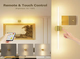 Gold Battery Operated Wall Sconce Set of 2, Rechargeable Wireless Wall Lights with Remote and Touch, V1171-CB-BOM001618