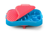 4-in-1 Slow Feeder Dog Bowl - Blue Bowl and Warm Ocean Red Lickmat V1023-SF-4IN1-BL