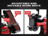 BAUMR-AG Bench Grinder and Belt Sander Combo, 150mm Grinding Disc, 50 x 686mm Linisher, Brushless V219-SNDBELBMG35A