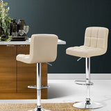 Artiss 2x Bar Stools Leather Gas Lift Beige BA-TW-NEW1055-BGX2