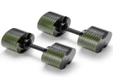 Powertrain Eon Dial Up 72KG Adjustable Dumbbells Pair - Green DMB-B10-036-GN-2