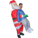 Santa Claus Carrying Person Cartoon Costumes Air Model Inflatable Costume Funny Dress Up Props V1263-JX-7891
