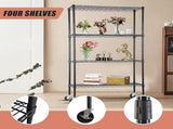Modular Wire Storage 90x45cm Steel Shelving Black With Wheels For Garage Warehouse Or Kitchen V63-841451