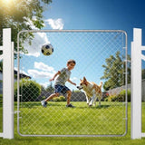 Chain Link Gate, 70 x 72 in, Adjustable Chain Link Panel, Fit 3 ft Garden V952-SWHYM7072INCM7PVRV0