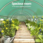 Green Fingers Greenhouse 9x3x2M Walk in Green House Tunnel Plant Garden Shed Dome GH-WALK-F-900X300X200-GN-AB