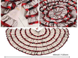 Plaid Christmas Tree Skirt 48 Inch, 6 Layers Red and Black Ruffled Christmas Tree Skirt V1263-JX-1608