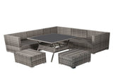 8PC Outdoor Dining Set Wicker Table & Chairs-Grey V264-OTF-511S-LGR
