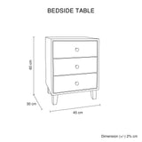 Bedside Table MDF 3 Drawers Side Table Night Stand Storage in Brown Colour V43-BST-APX