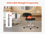 Saddle Rolling Stool, PU Leather Rolling Stool with Backrest, 360&deg Swivel Drafting Stool with V952-MADHSJSMADYKGSSYWV0