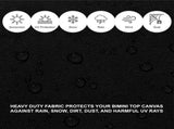 Black 600D Marine Grade Bimini Top Boot Cover, UVResistant Waterproof Oxford Storage Bag for 34 V1188-MS-901-003-4