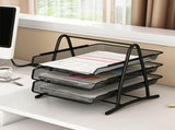 Office Desk Document Tray Mesh Bracket Paper Letter Shelf Holder Black Metal for Home Study School 3 V1294-YM0716-3117220109812