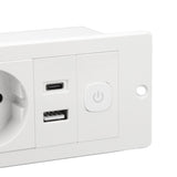 Recessed Power Strip 3 in 1 USB Type C Socket Embedded Desktop Outlet with Switch and Cable for V1294-YM0901-3114240087411