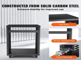 12U AV Rack Stand, 136.08kg Capacity, Network Stereo Recording Studio Rack with Lockable Caster V952-LYSJJ12U18YCOJ5U1V0