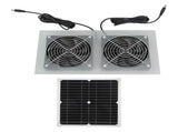 15W Solar Panel Powered Fan Efficient Solar Powered Dual Fan Kits for Chicken Coop Greenhouses Shed V1294-YM0703-3114230040611