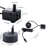 New Mini Fog Machine USB 5V Water Pump Maker with 4 LED Lights & Suction Cup Adjustable Black V1366-AZ2-W-16402