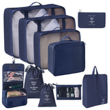 Multi-Function Suitcase Clothing Pouches For Travel, 10 Pcs Organizer Kit Including Double V1221-XM-LB2603-GM101
