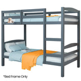 KINGSTON SLUMBER Single Bunk Bed Frame, Solid Pine 2-in-1 Modular Design, Converts to 2 Single Beds, V219-BEDBFSKS14GA