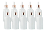 10 Pack Glass Dropper Bottles Rose Gold Caps for Essential Oils - 50ml V1263-JX-6509-3