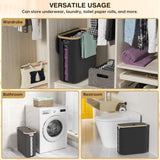 CARLA HOME 2 pack Toilet Paper Storage Basket Holds Up to 12 Rolls with Bamboo Lid and Handle for RV V178-36239