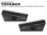 750mm Pair of Under Tray Undertray Tool Box Steel Underbody Toolbox V379-UTSBLCK750