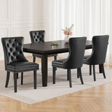 1 Set of 4 Artiss Dining Chairs Black Leather UPHO-C-DIN-1061-BKX4