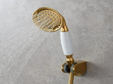 Handheld Showerhead High Pressure Brass Vintage Telephone Shower Head for Bathroom, Titanium Gold V1370-AZ4-06949