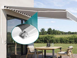 Instahut Retractable Folding Arm Awning Motorised Sunshade 2.5Mx2M Grey White AWN-B-ARM-REMOTE-25X20-GRWH