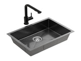 Cefito Stainless Steel Sink 30x45CM With Pull Out Mixer Tap Kitchen Basin Single Bowl Black SINK-BLACK-3045-48