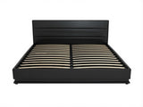 Artiss Bed Frame Queen Size LED Gas Lift Black LUMI BFRAME-E-LUMI-Q-BK-ABC