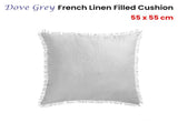 Vintage Design Homewares Dove Grey French Linen Filled Cushion Square - 55cm x 55cm V442-HIN-CUSHION-FRENCHLINEN-DOVEGREY-SQ