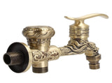 G1/2 Wall Mounted Washing Machine Faucet Brass Retro Hot Cold Water Tap Bathroom Supplies V1294-YM0718-3112200148311