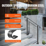 Handrails for Outdoor Steps, Fit 1-3 Steps Outdoor Stair Railing, Wrought Iron Handrail, Adjustable V952-LTFS1MLZFS0000001V0