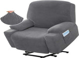 Power Lift Recliner Chair Cover, Stretch Jacquard Fitted Slipcover with Side Pocket, Gray V1188-MS-721-271