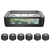 Trailer Tire Pressure Monitoring System, Solar Tire Pressure Monitor With 6 External Sensors V1369-AZ3-W-15898
