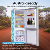 GECKO 139L Upright Portable Fridge / Freezer, 12V/24V for Motorhome and Caravan, Silver V219-CMPFRUGK13SA