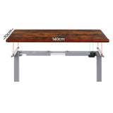 Artiss Standing Desk Motorised 140CM Rustic Brown HASD-114G-GYDF-RBDB-140