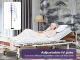 EQUIPMED 4 Function Medical Bed, w/ Mattress & Over Bed Table, Easy Manual Adjustable Back and Leg V219-BNSADBEQM03A