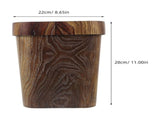 Rustic Wood Trash Can with Removable Press , Square Garbage Bin for Office, Bedroom, Kitchen - PP V1369-AZ3-W-13413