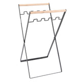 Trash Bag Holder Rubber Wood Handle Iron Flat Appearance Foldable Portable Garbage Bag V1294-YM0716-3117220182611