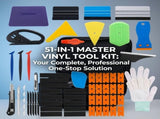 51-in-1 Vinyl Wrap Tool Kit Car Window Tint Film Installation Set with Felt Squeegee Magnets Safety V1366-AZ2-W-14978