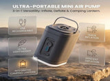 Portable Air Pump for Inflatables with Camping Lantern,300L Mini Air Pump, 1200mAh V1366-AZ2-W-15207