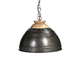 WASHED IRON AND WOOD LAMPSHADE V742-M10846