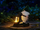 Whimsical Solar-Powered Outdoor Gnome Lamp, Waterproof Garden Statue Lighting, Automatic V1192-AZ-W-24654