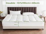 1500GSM Bamboo Mattress Topper Extra Thick 10CM Bed Topper Double 137 x 191 40 cm V201-W13484770