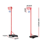 Everfit 3.05M Netball Hoop Basketball Stand System Net Ring BAS-HOOP-305R-RD