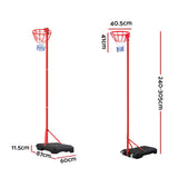 Everfit 3.05M Netball Hoop Basketball Stand System Net Ring BAS-HOOP-305R-RD