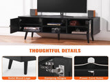 Rattan TV Stand, Boho TV Cabinet for 55 inch TV, Mid Century Modern TV Stand, Rattan TV Console with V952-TBDSJ47INHSLM9XZQV0