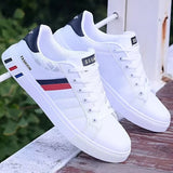Koonexy Men'S Skate Shoes Low-Top Sneakers Pvc Sole Casual Sneakers Formal - White - Size V1106-M-SHOE-71471-BLAC-9AU9EU426889