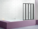 4 Fold Black Folding Bath Shower Screen Door Panel 1000 x 1400mm V63-830171